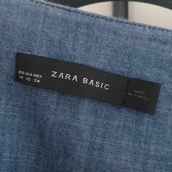 Zara Chambray Mini Dress - Picture 2 of 7